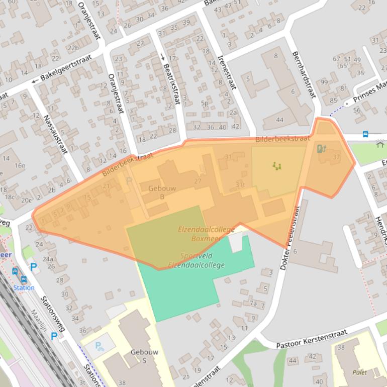 Kaart van postcodegebied 5831CW.