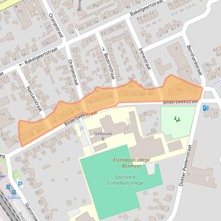 Kaart van postcodegebied 5831CX.