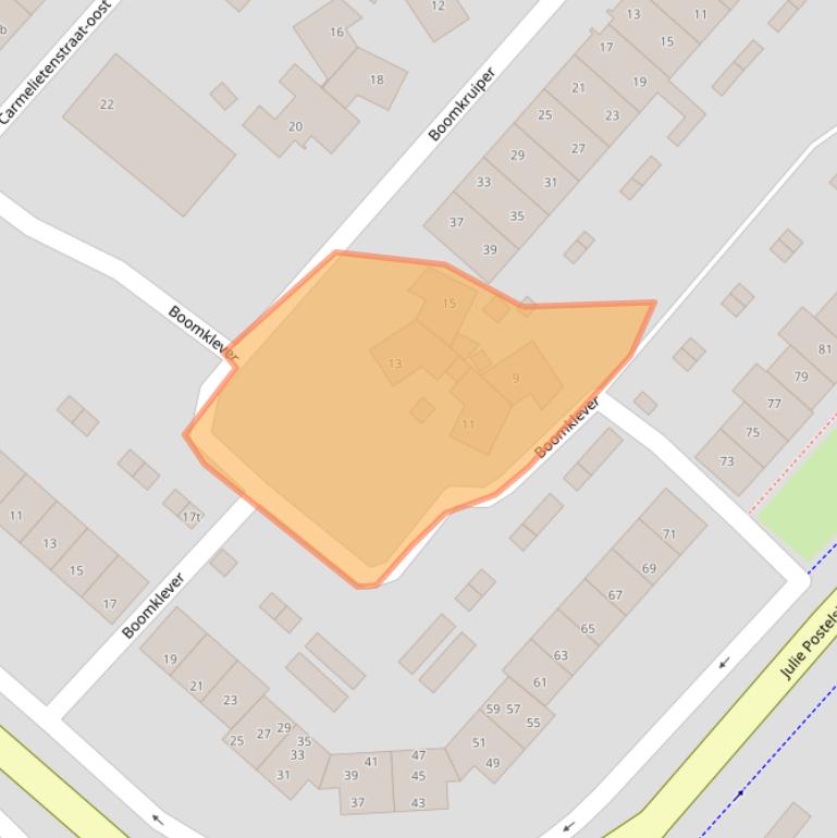 Kaart van postcodegebied 5831DD.