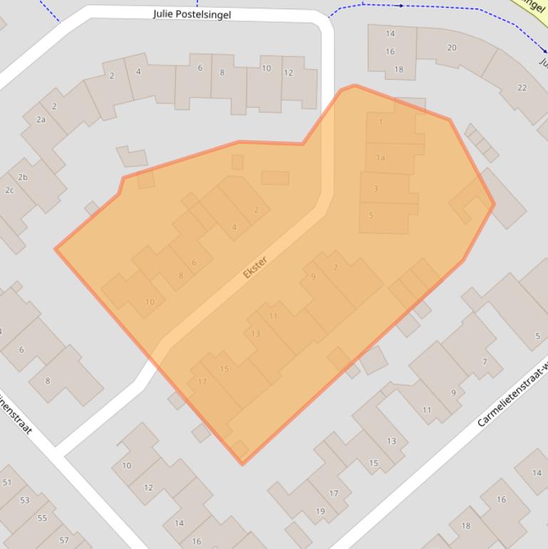 Kaart van postcodegebied 5831DG.