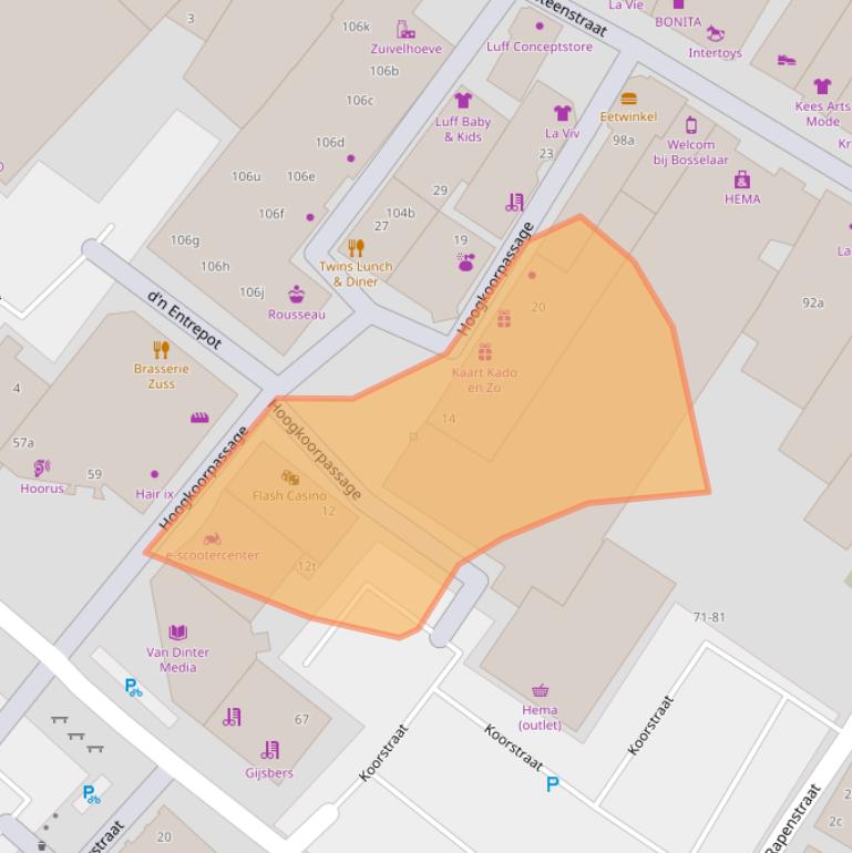 Kaart van postcodegebied 5831DN.