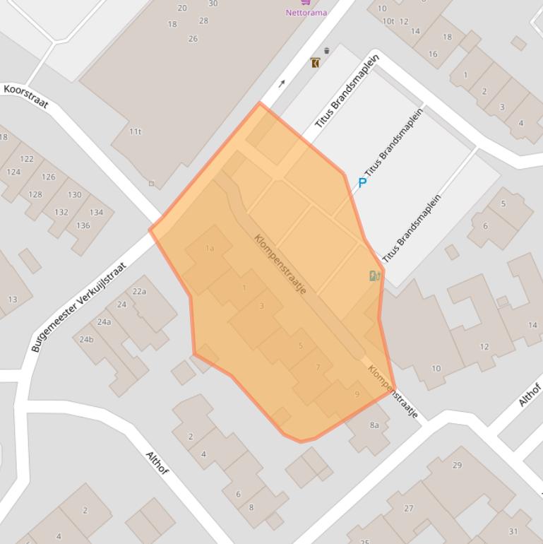 Kaart van postcodegebied 5831DW.