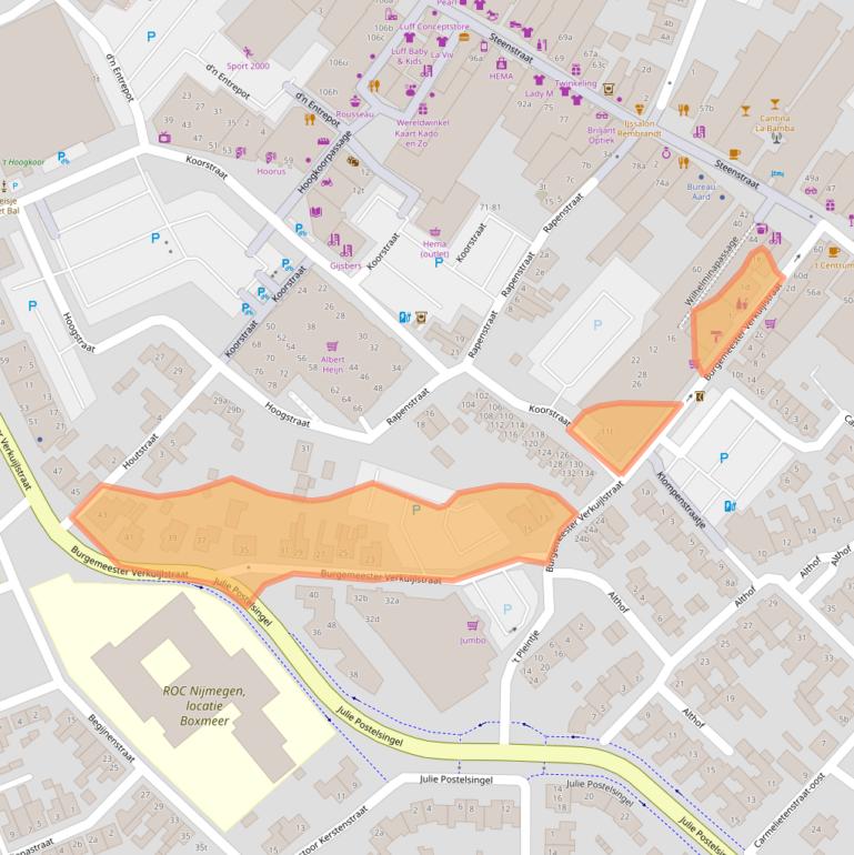 Kaart van postcodegebied 5831EH.