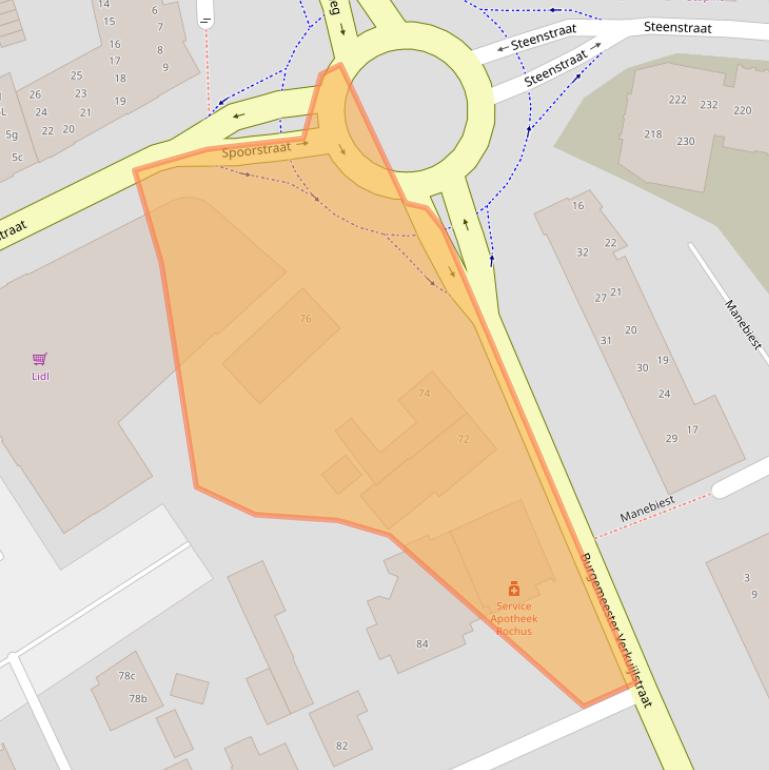 Kaart van postcodegebied 5831EL.