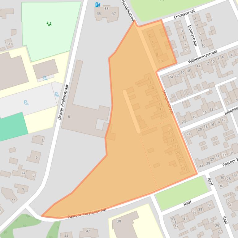 Kaart van postcodegebied 5831ER.