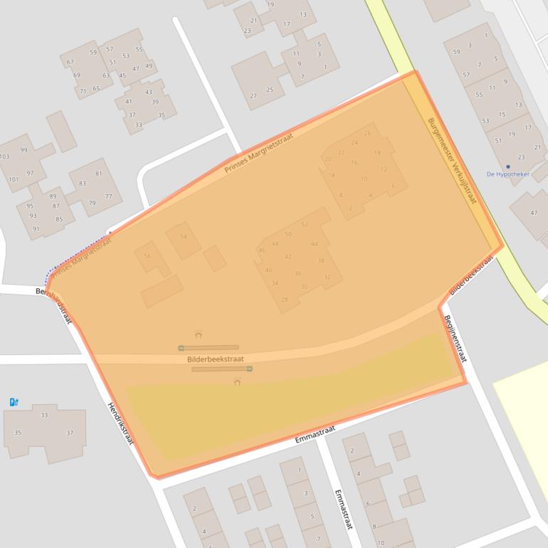 Kaart van postcodegebied 5831EX.