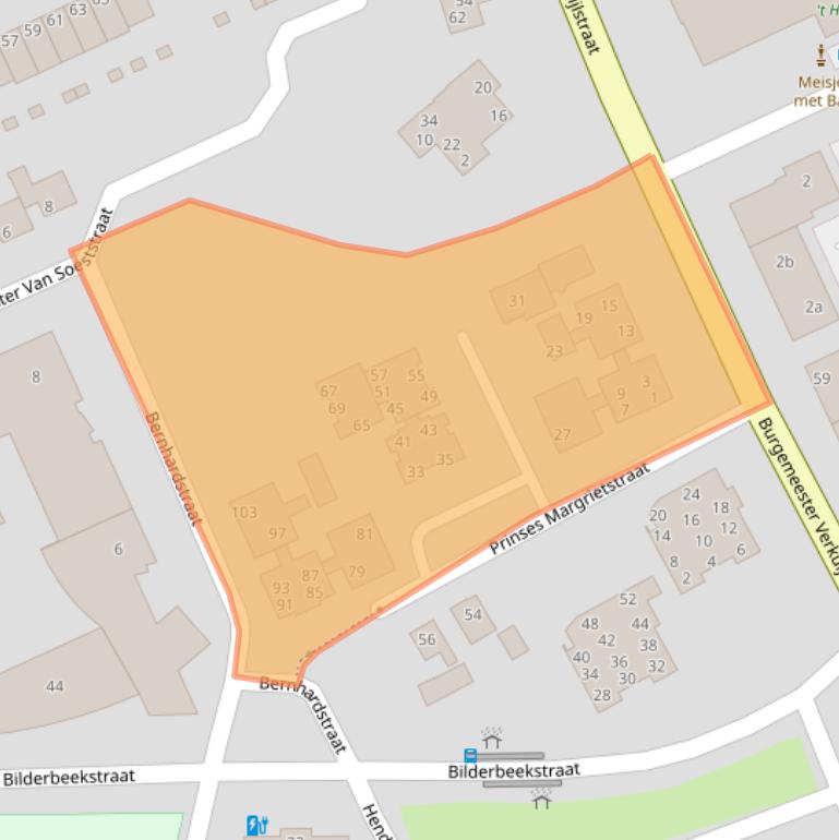 Kaart van postcodegebied 5831EZ.