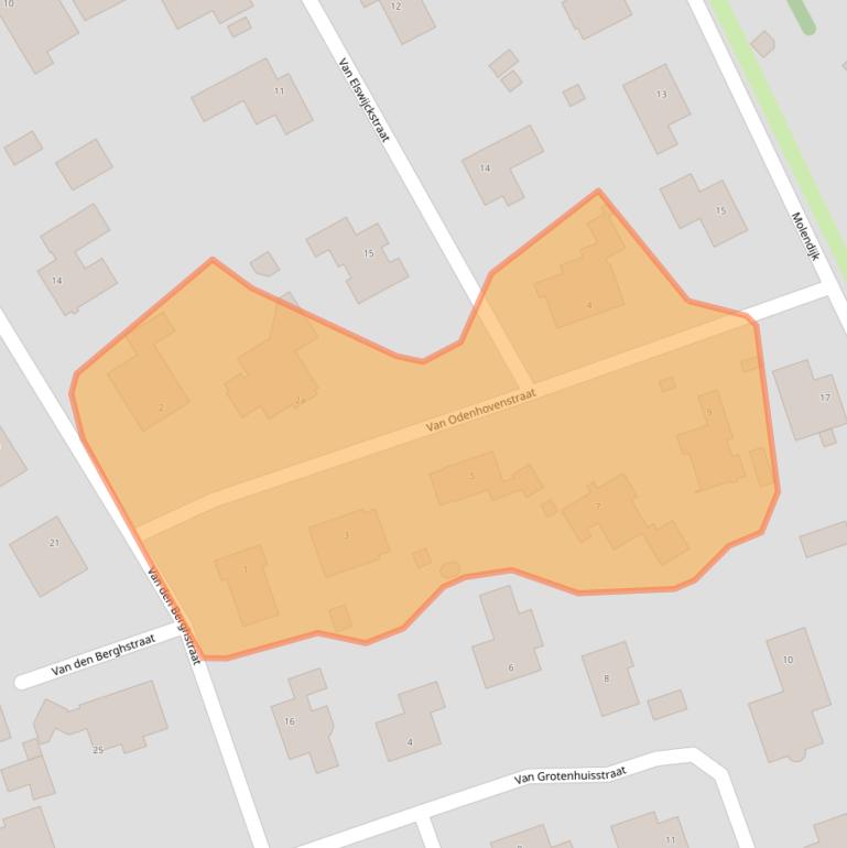 Kaart van postcodegebied 5831GS.