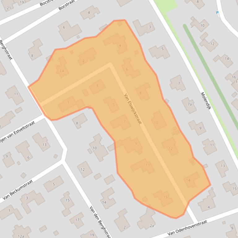 Kaart van postcodegebied 5831GT.