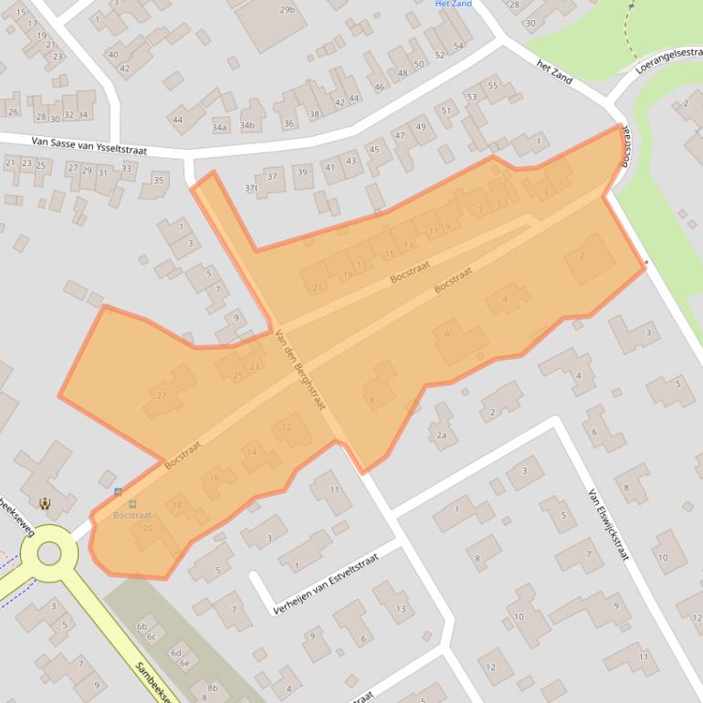 Kaart van postcodegebied 5831GV.