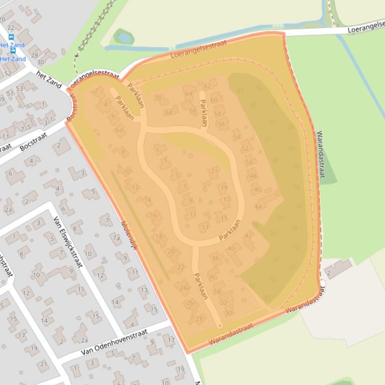 Kaart van postcodegebied 5831HA.
