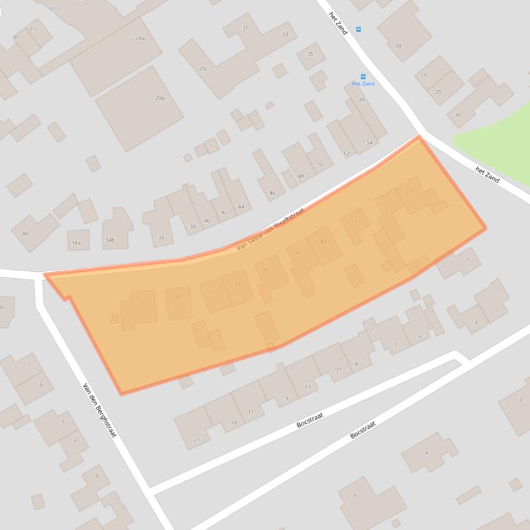 Kaart van postcodegebied 5831HC.