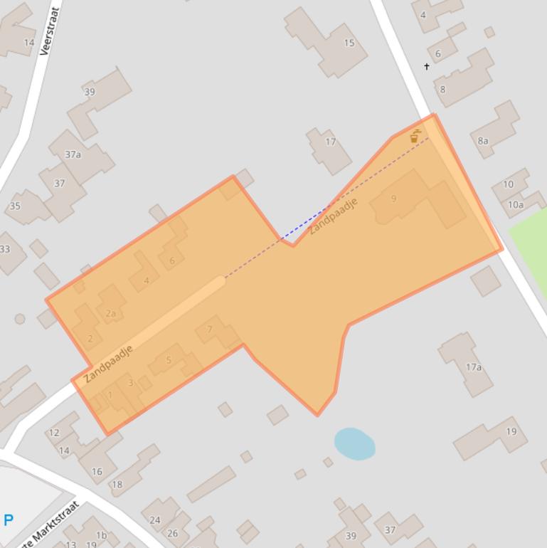 Kaart van postcodegebied 5831HR.