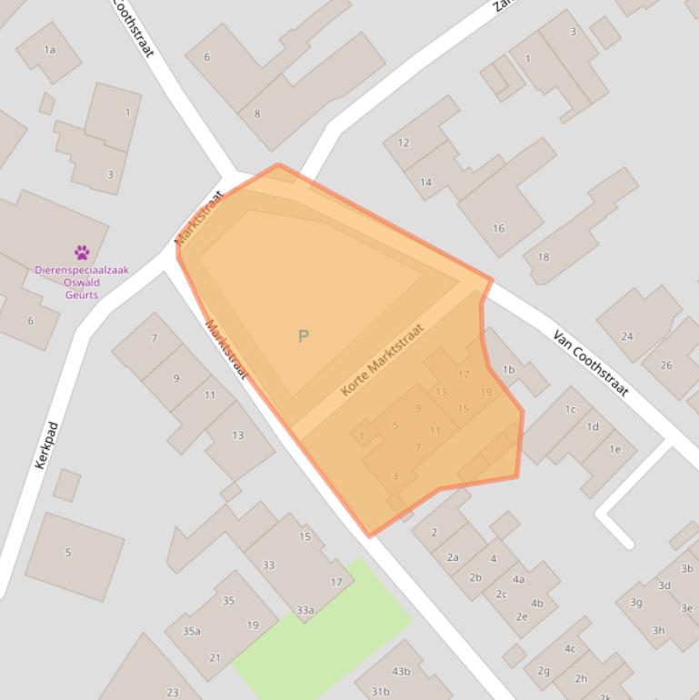 Kaart van postcodegebied 5831HT.