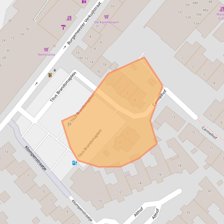 Kaart van postcodegebied 5831HV.