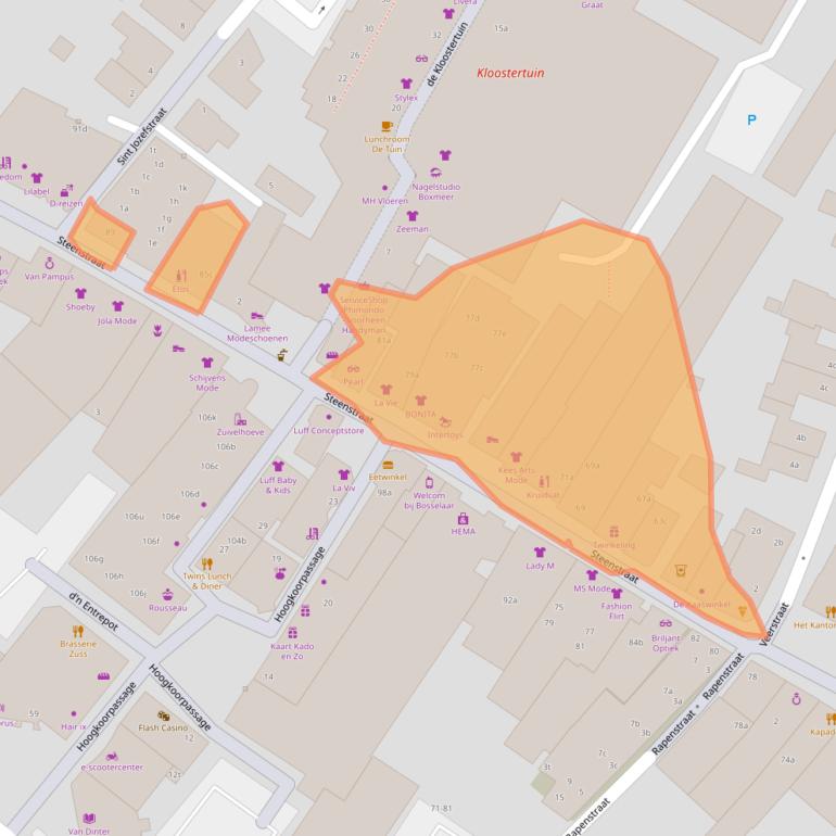 Kaart van postcodegebied 5831JC.