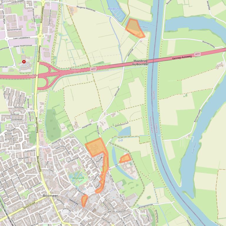 Kaart van postcodegebied 5831JN.