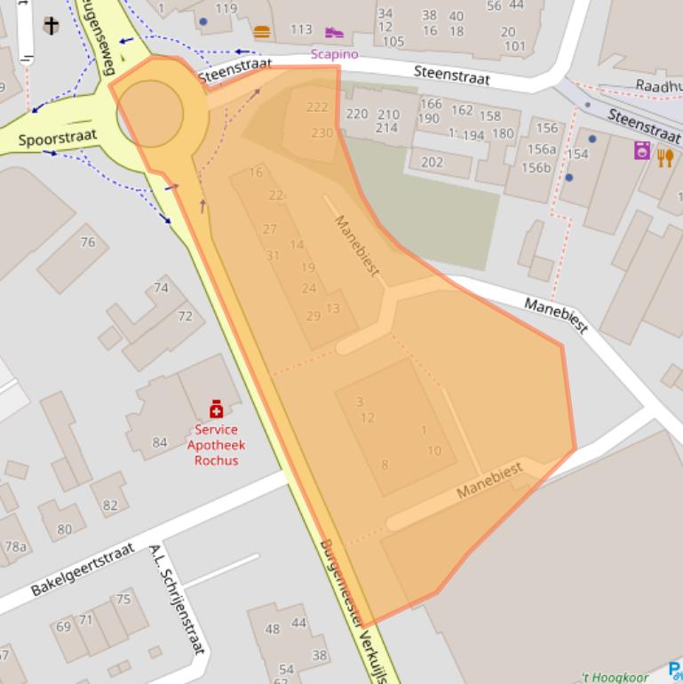 Kaart van postcodegebied 5831JP.