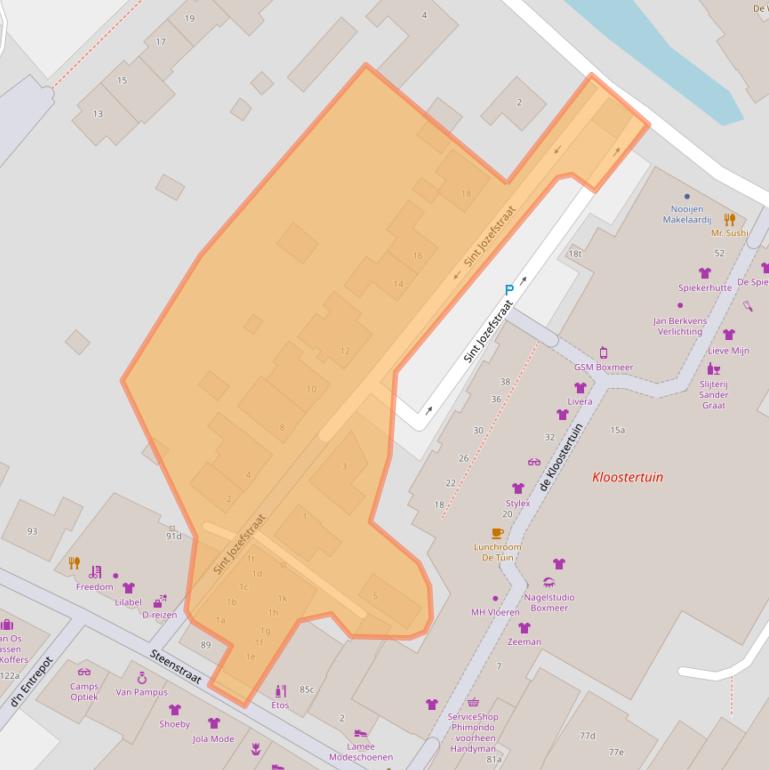 Kaart van postcodegebied 5831JW.