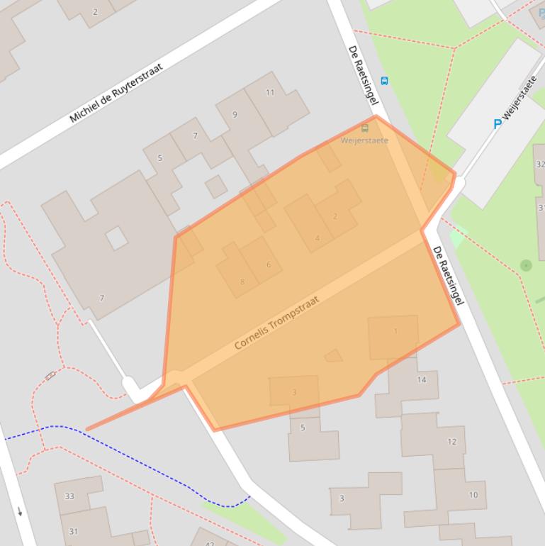 Kaart van postcodegebied 5831KD.