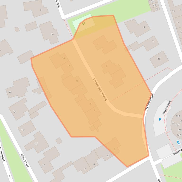 Kaart van postcodegebied 5831KG.