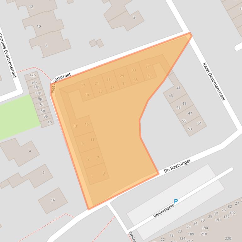 Kaart van postcodegebied 5831KH.