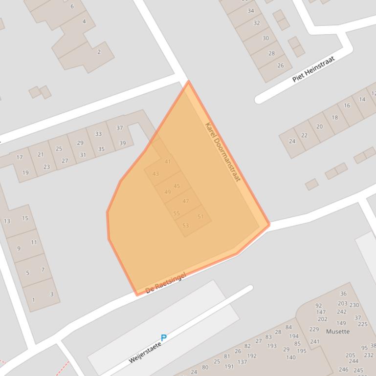 Kaart van postcodegebied 5831KJ.