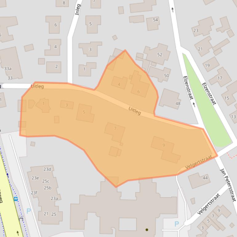 Kaart van postcodegebied 5831LN.