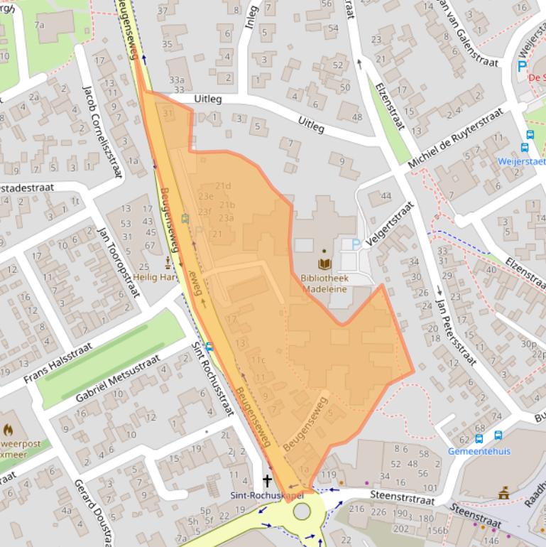 Kaart van postcodegebied 5831LP.