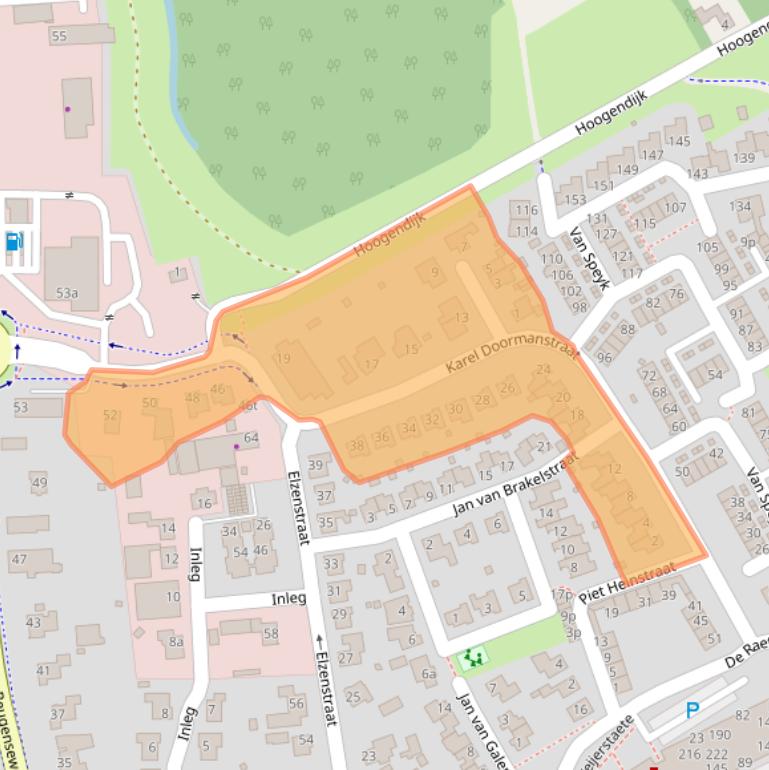 Kaart van postcodegebied 5831LT.