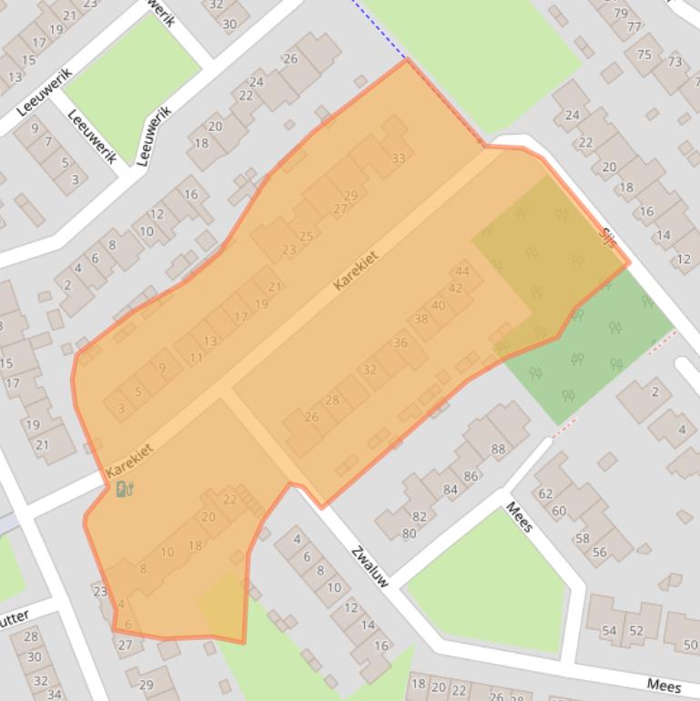 Kaart van postcodegebied 5831MK.