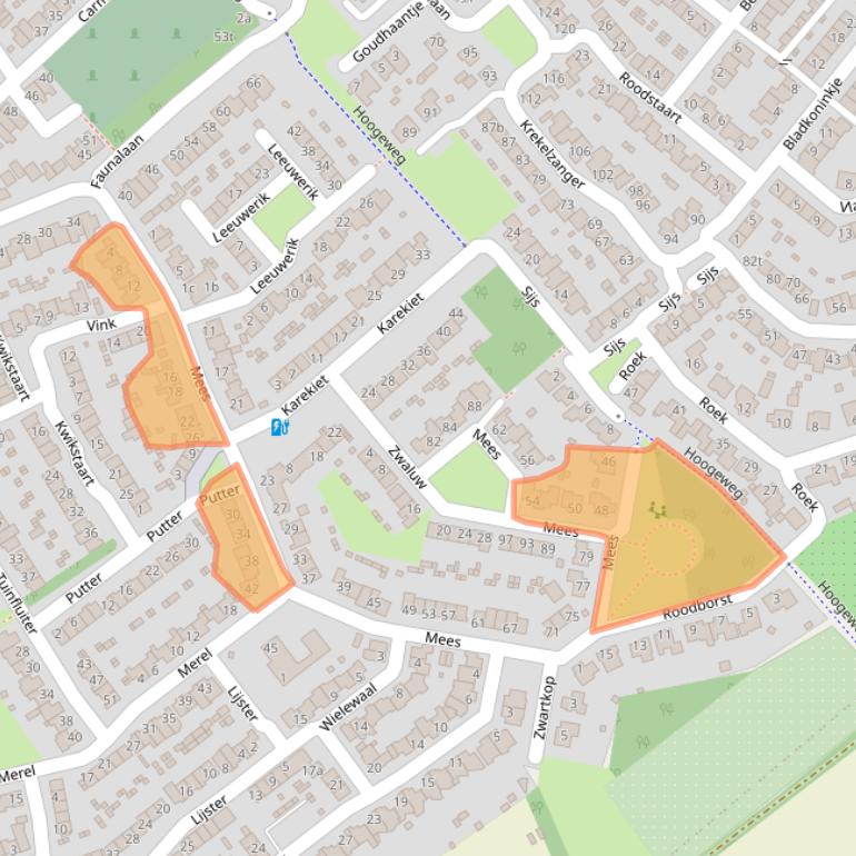 Kaart van postcodegebied 5831MN.