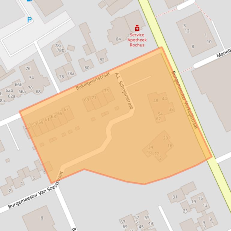 Kaart van postcodegebied 5831NB.