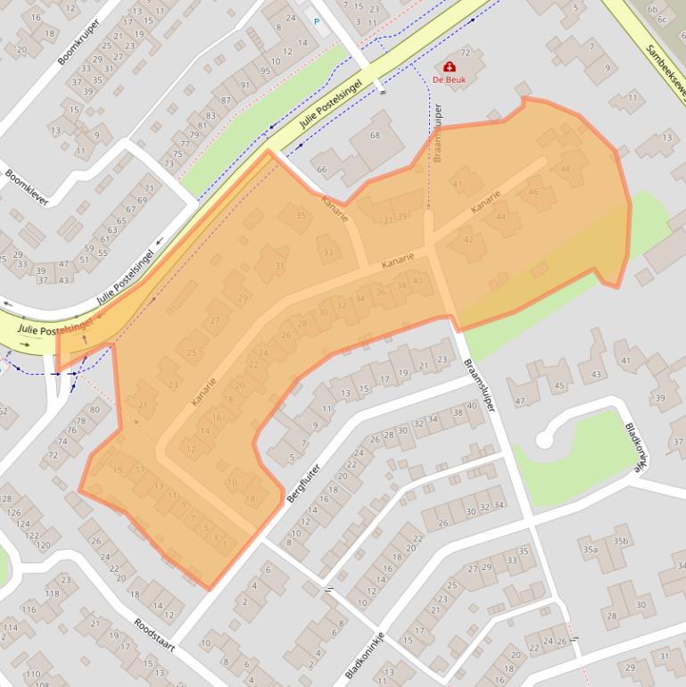 Kaart van postcodegebied 5831ND.