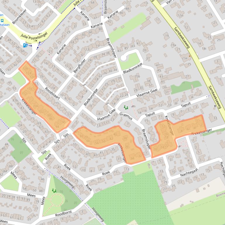 Kaart van postcodegebied 5831NM.