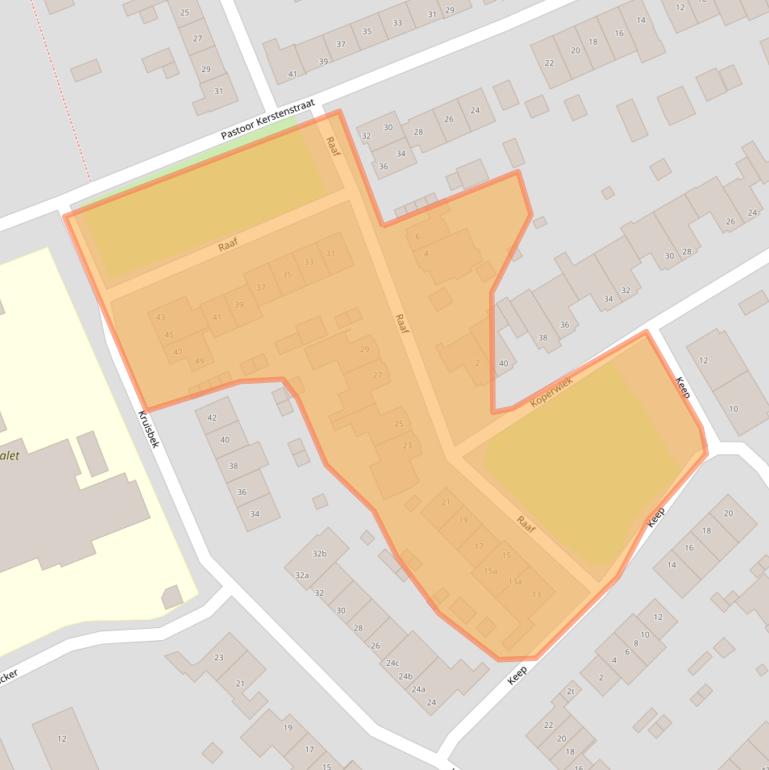 Kaart van postcodegebied 5831NN.