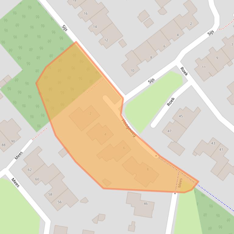 Kaart van postcodegebied 5831NZ.