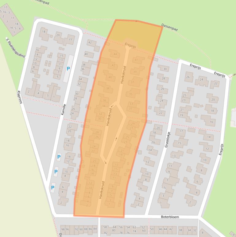 Kaart van postcodegebied 5831PH.