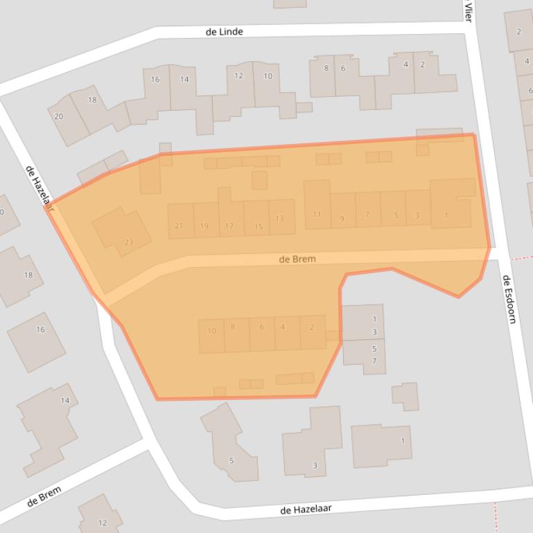 Kaart van postcodegebied 5831RB.