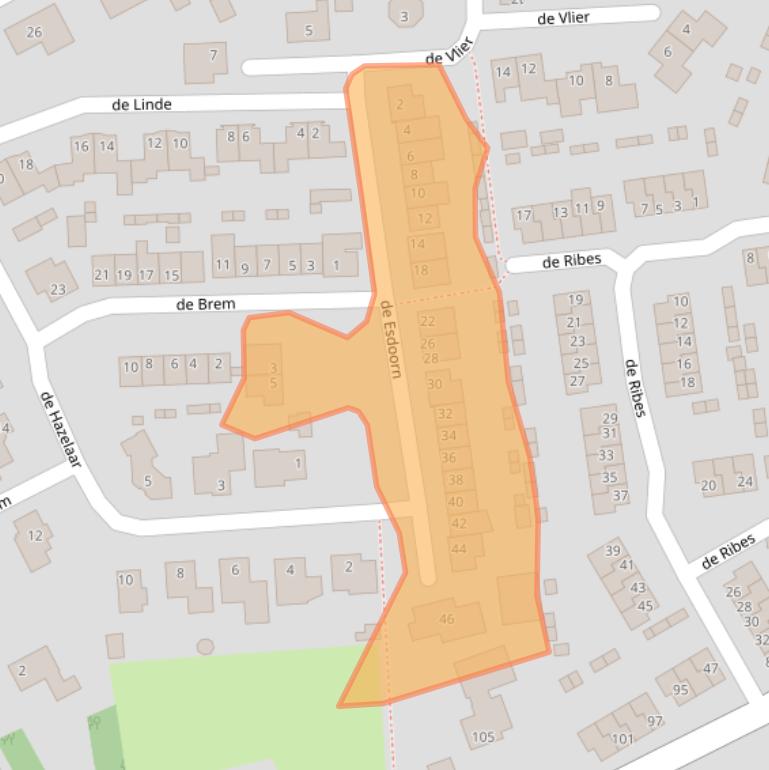 Kaart van postcodegebied 5831RC.