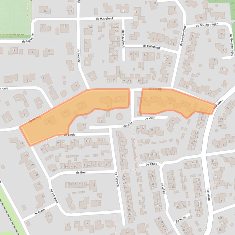 Kaart van postcodegebied 5831RV.
