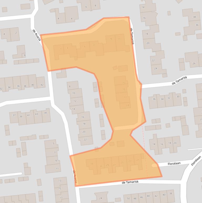 Kaart van postcodegebied 5831SG.