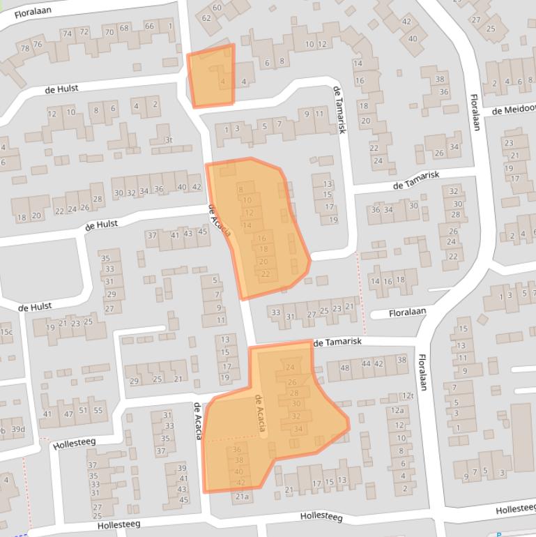 Kaart van postcodegebied 5831SH.