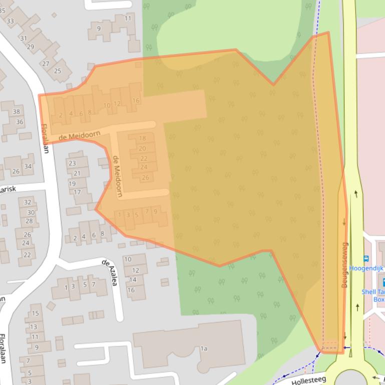 Kaart van postcodegebied 5831SM.