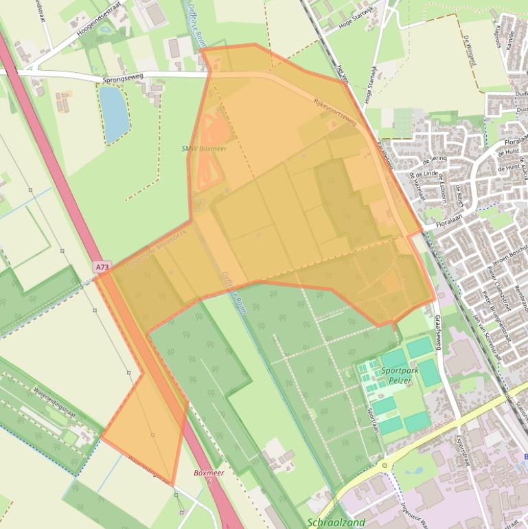 Kaart van postcodegebied 5831TG.