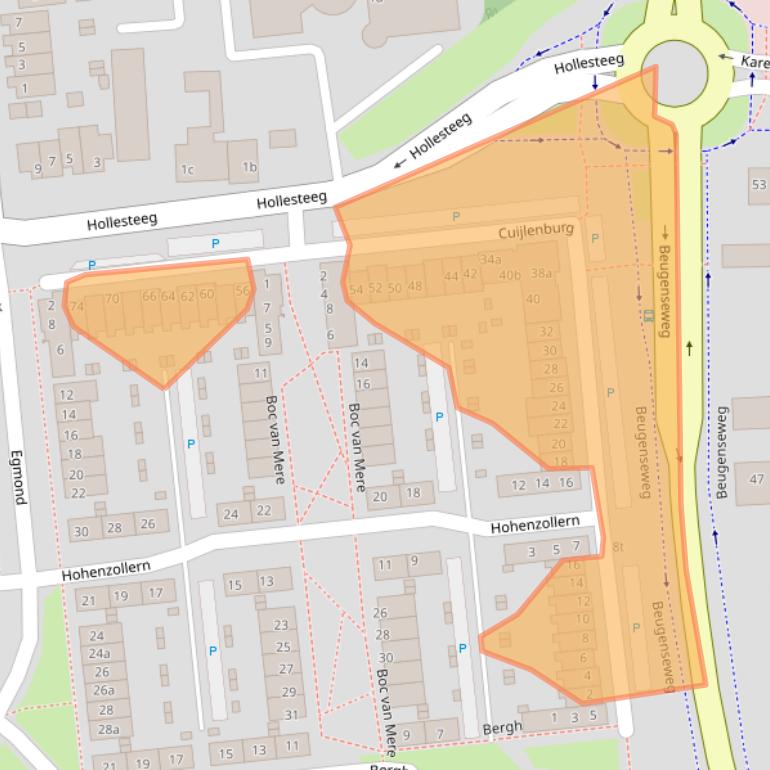Kaart van postcodegebied 5831TM.
