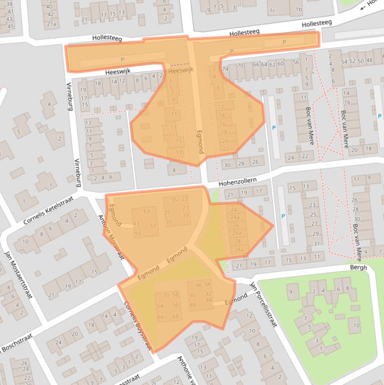 Kaart van postcodegebied 5831TN.