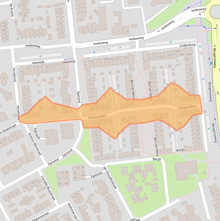 Kaart van postcodegebied 5831TV.
