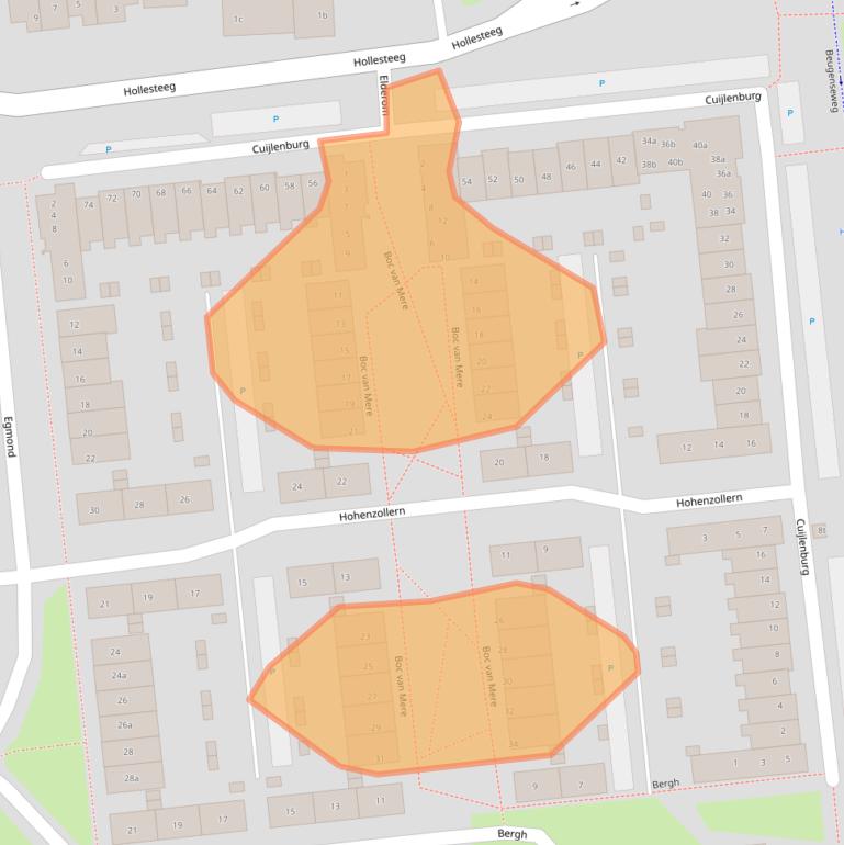 Kaart van postcodegebied 5831TW.