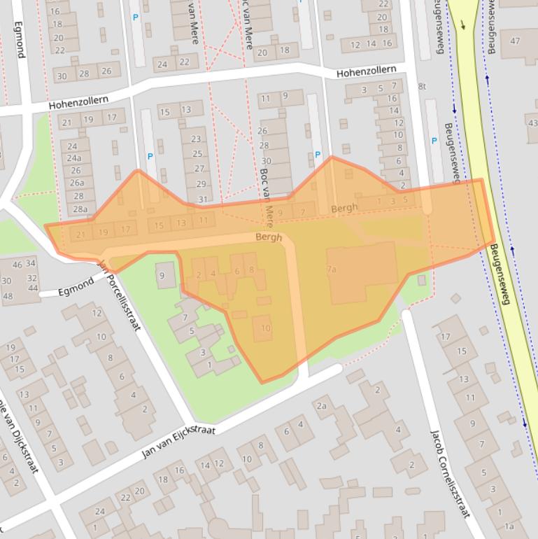 Kaart van postcodegebied 5831TX.